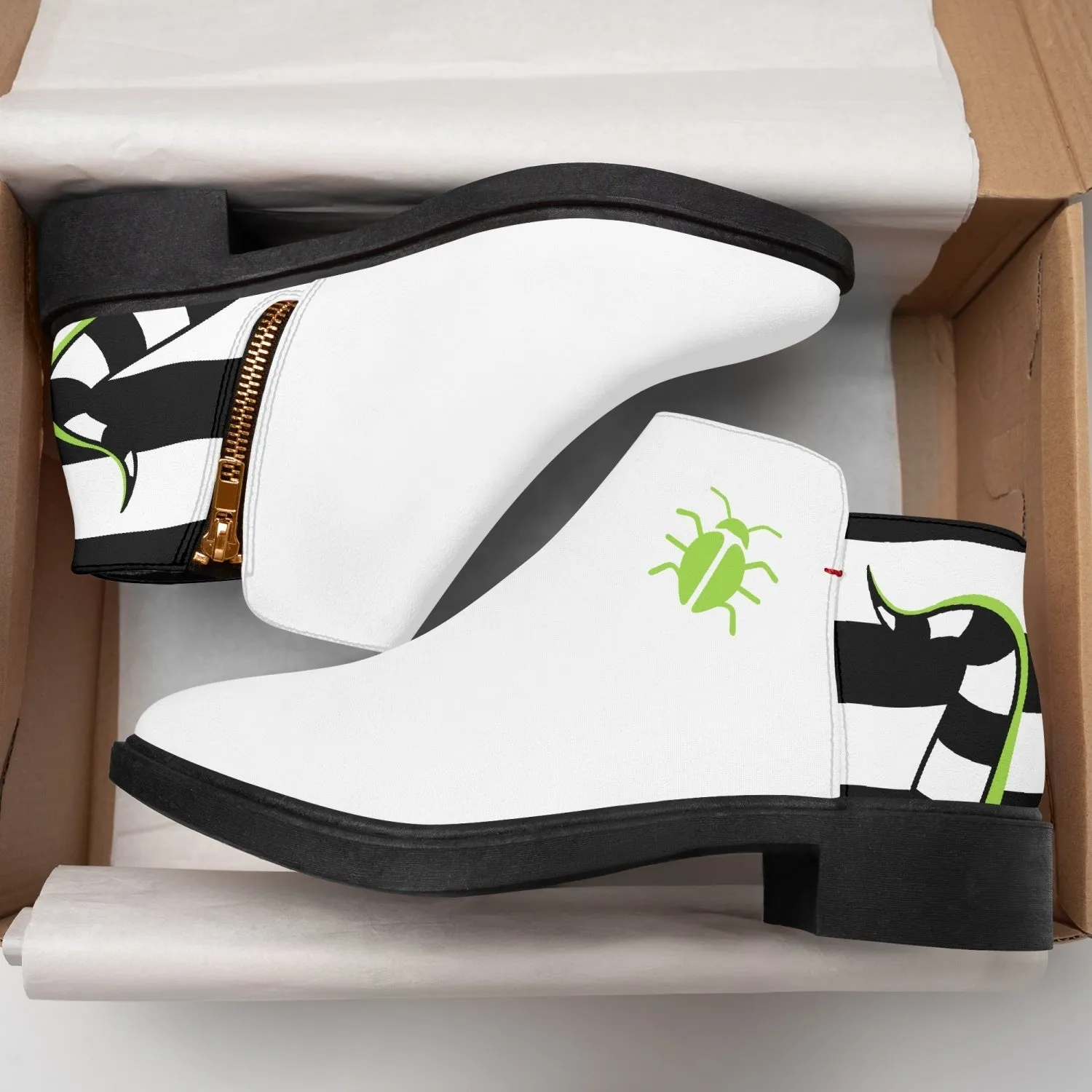 Beetlejuice & Sandrworm Ankle Zipper Boots Boots