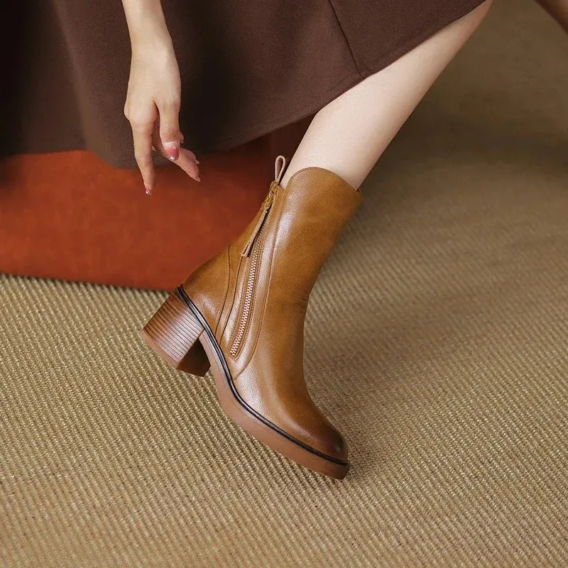 BLAIR - LEATHER ANKLE BOOTS