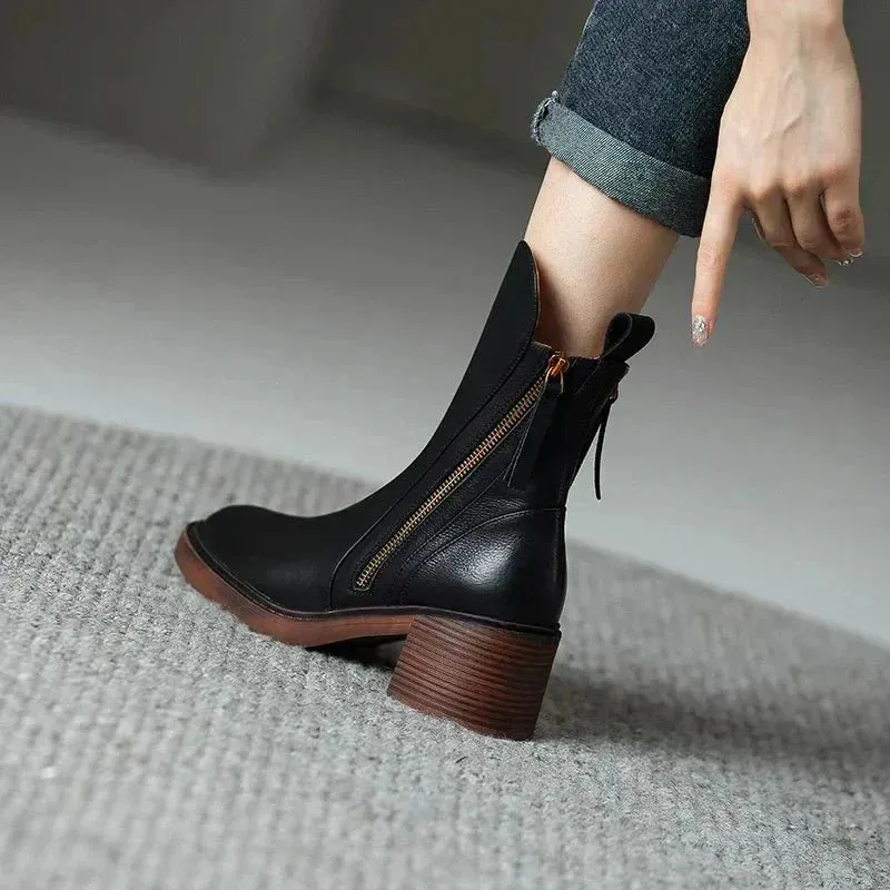 BLAIR - LEATHER ANKLE BOOTS