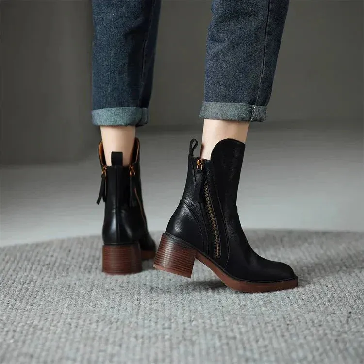 BLAIR - LEATHER ANKLE BOOTS