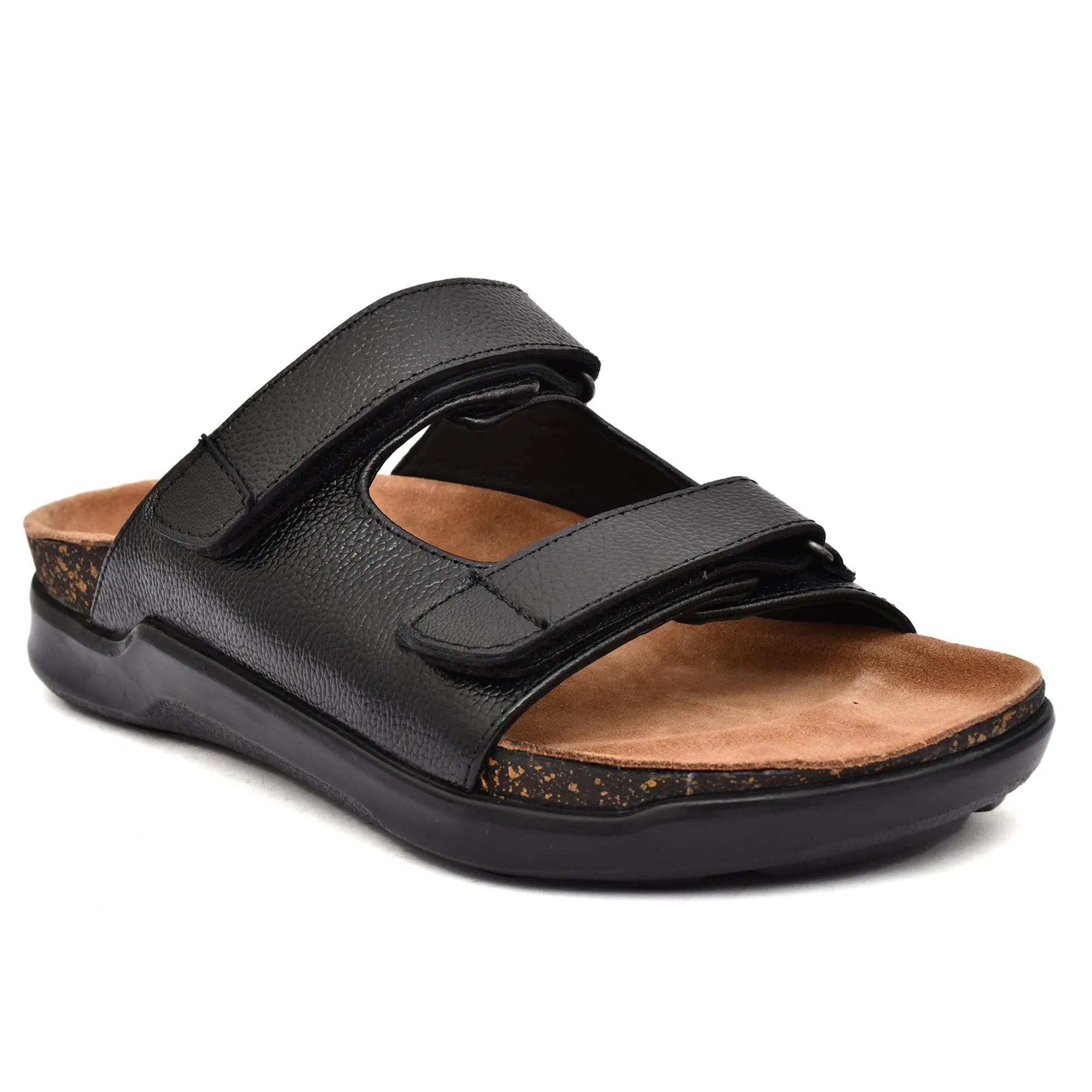 Country Maddox Black Leather Slippers: Timeless Comfort and Style