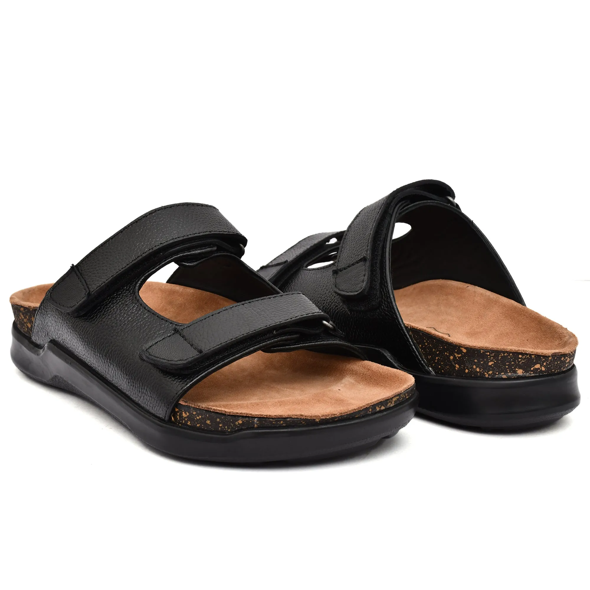 Country Maddox Black Leather Slippers: Timeless Comfort and Style