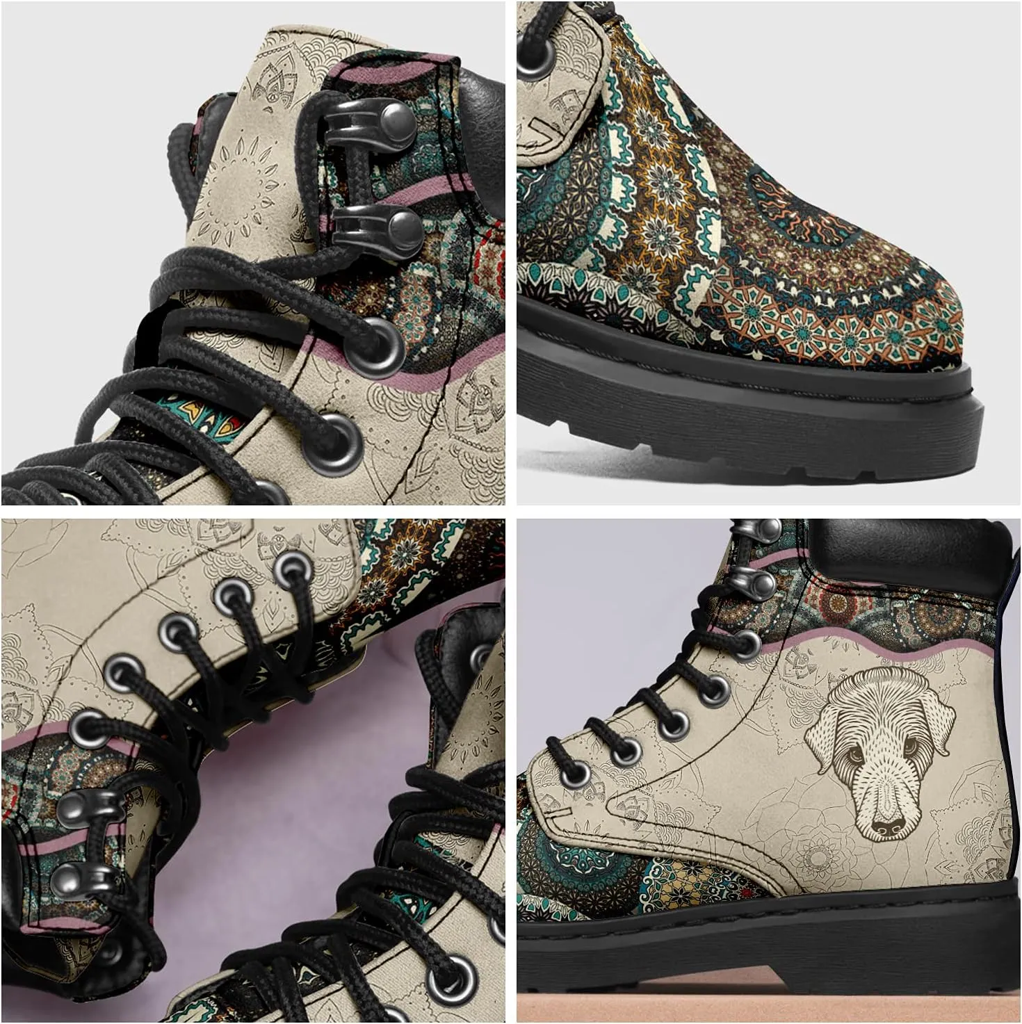Custom Flower Mandala Animal Print Boots for Women Fashion Boots Winter Boots for Girl Lady