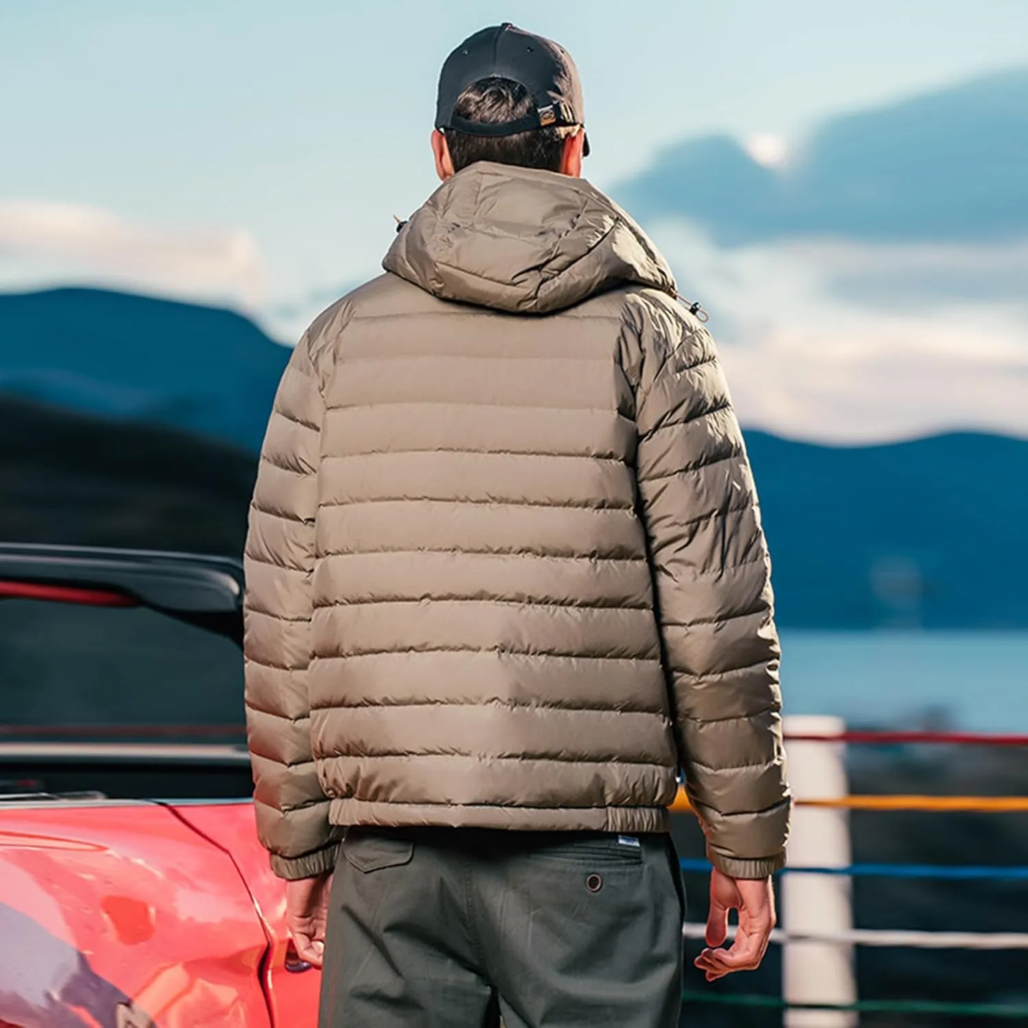 Goose Down Jacket, Warm and Soft Goose Down Jackets Men,Waterproof Windproof Unisex Down Jacket
