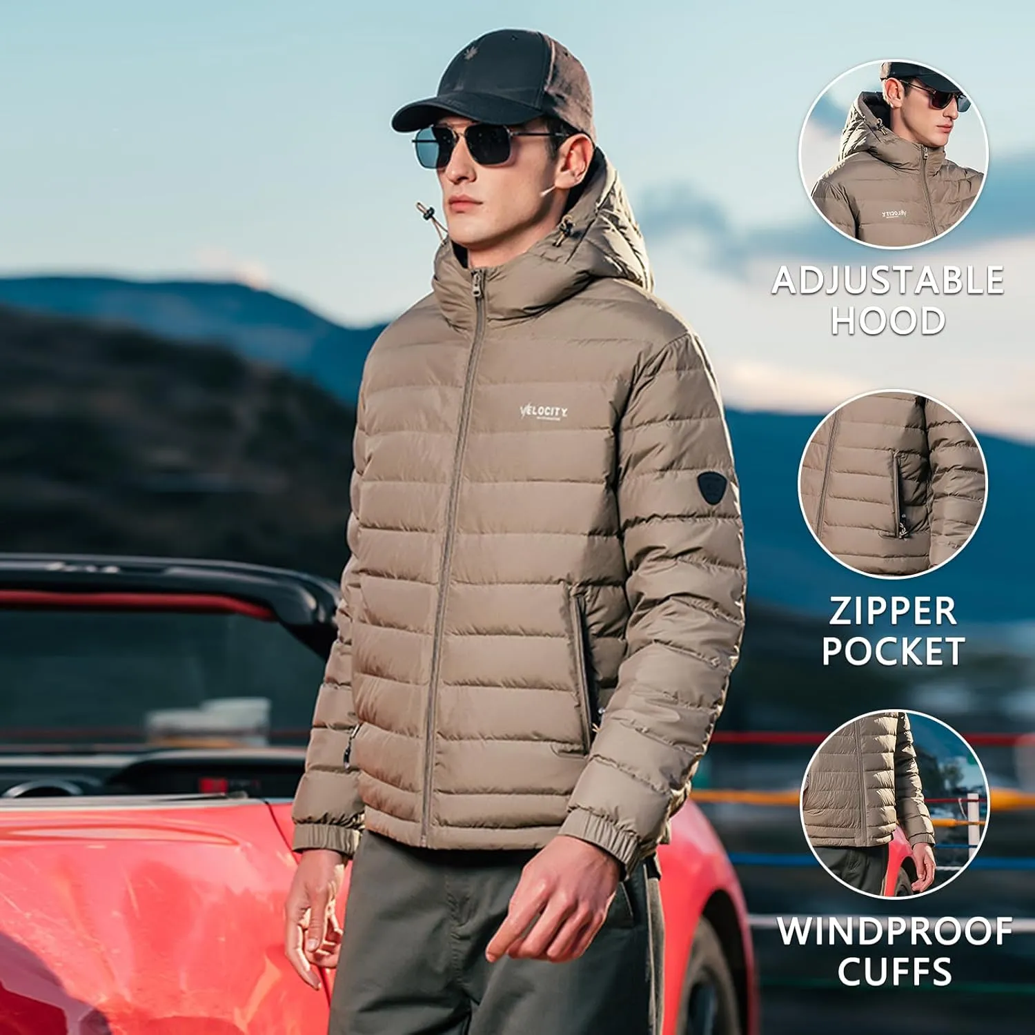 Goose Down Jacket, Warm and Soft Goose Down Jackets Men,Waterproof Windproof Unisex Down Jacket