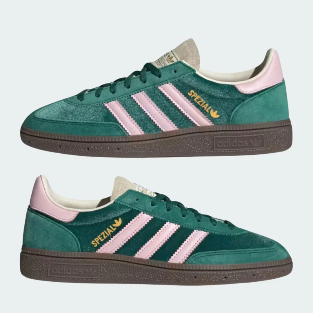 Handball Spezial Shoes (Collegiate Green   Clear Pink   Cream White)