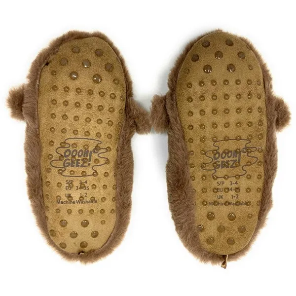 Let's Monkey Cozy Animal House Home Women Sherpa Non-Skid Socks Slippers
