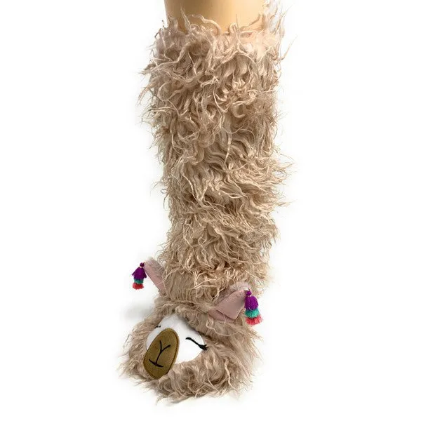 Llama Llama Cozy Warm Women's Plush Animal Slipper Socks