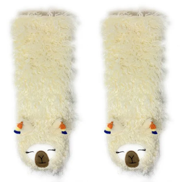 Llama Llama Cozy Warm Women's Plush Animal Slipper Socks