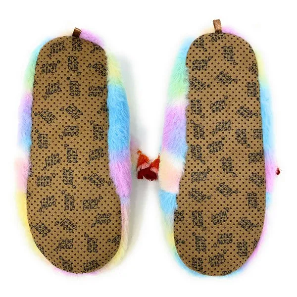 Llama Stay Cozy Animal House Home Women Sherpa Non-Skid Socks Slippers