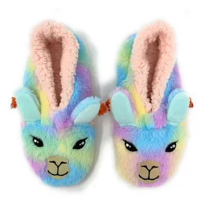 Llama Stay Cozy Animal House Home Women Sherpa Non-Skid Socks Slippers