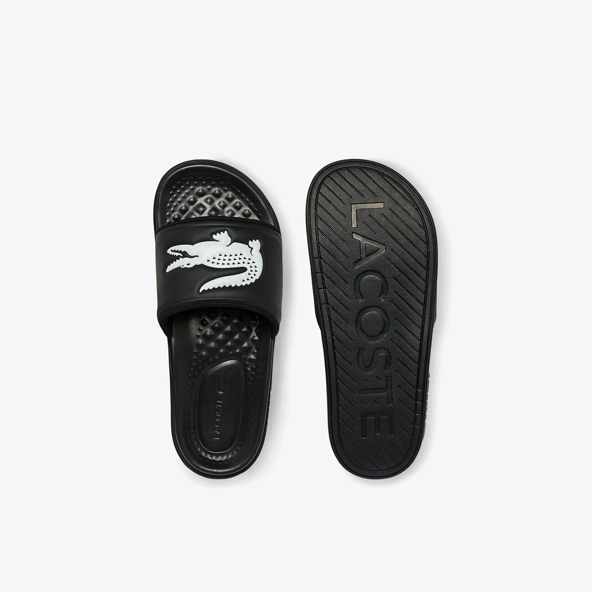 Men's Croco Dualiste Synthetic Slides - Black/White