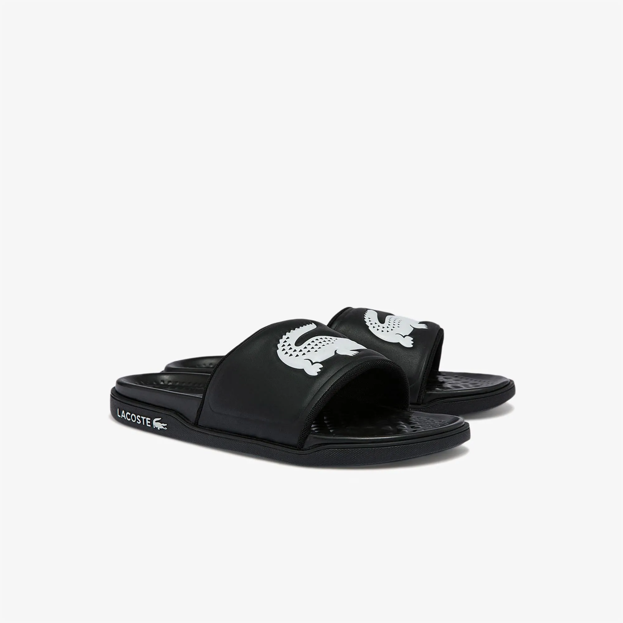 Men's Croco Dualiste Synthetic Slides - Black/White