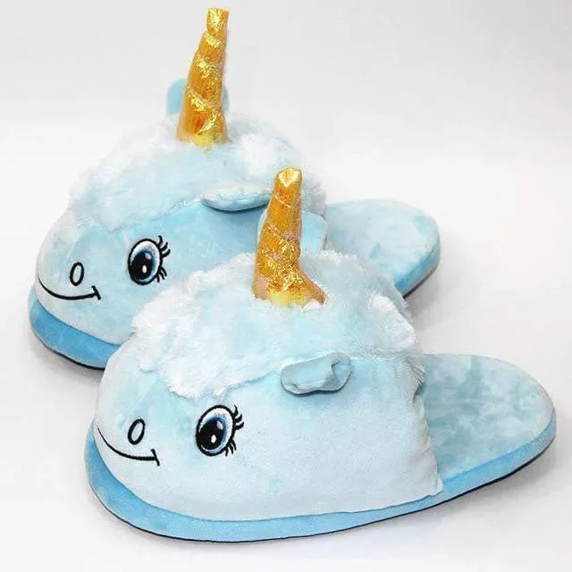Plush Unicorn Slipperss