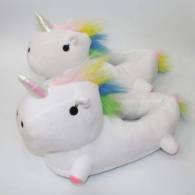 Plush Unicorn Slipperss
