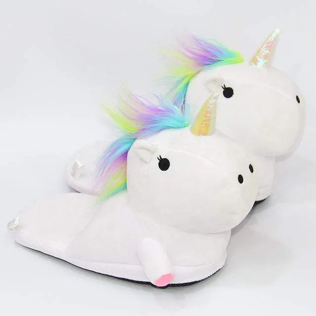 Plush Unicorn Slipperss