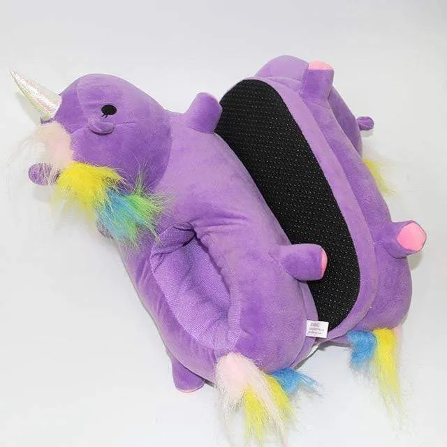 Plush Unicorn Slipperss