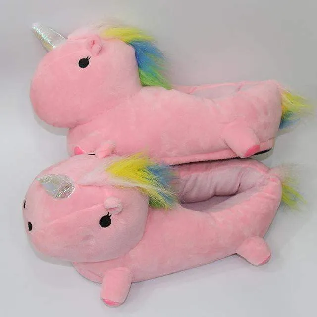 Plush Unicorn Slipperss
