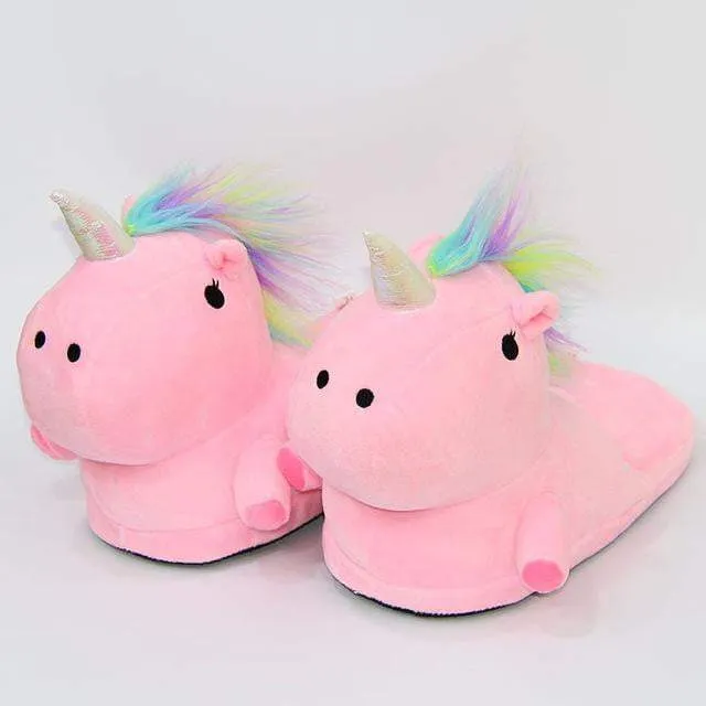 Plush Unicorn Slipperss