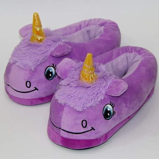 Plush Unicorn Slipperss