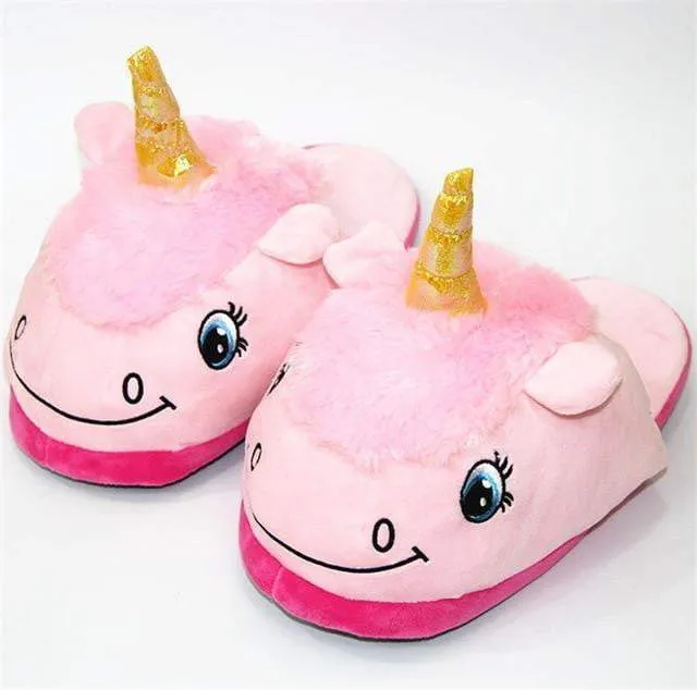 Plush Unicorn Slipperss