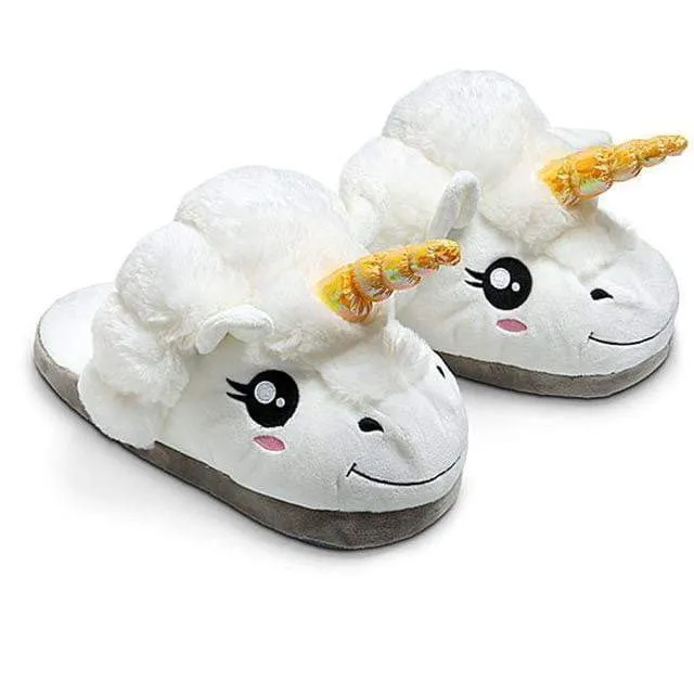 Plush Unicorn Slipperss