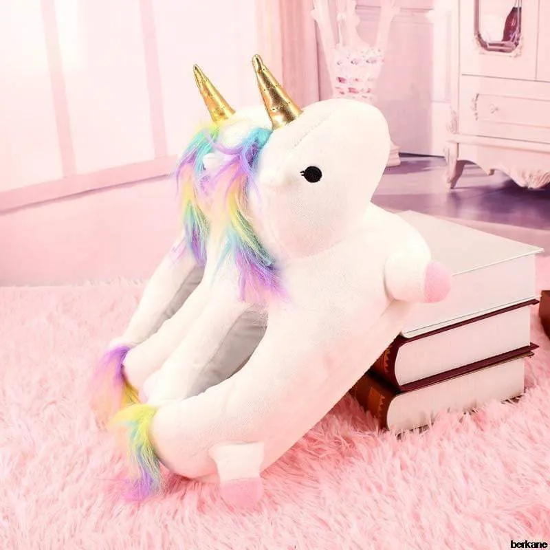 Plush Unicorn Slipperss