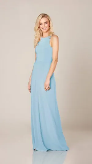 Sorella Vita 9356 Simple Bridesmaid Dress with mixed fabric detail