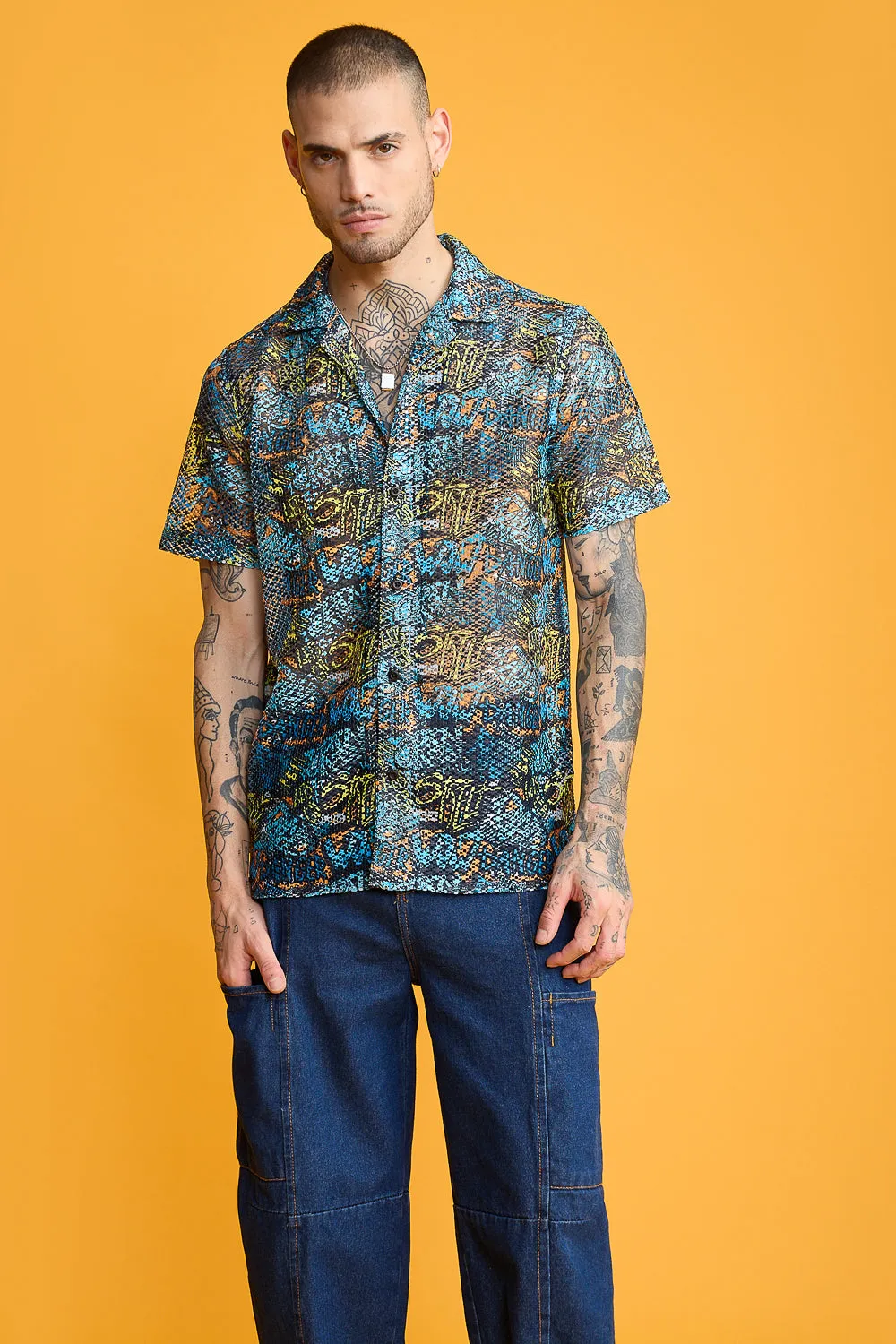 Street Style Men's Mesh Shirt