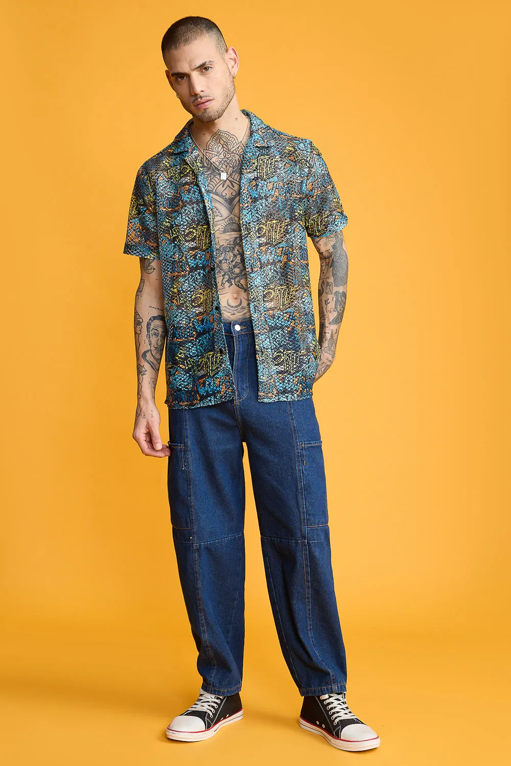 Street Style Men's Mesh Shirt