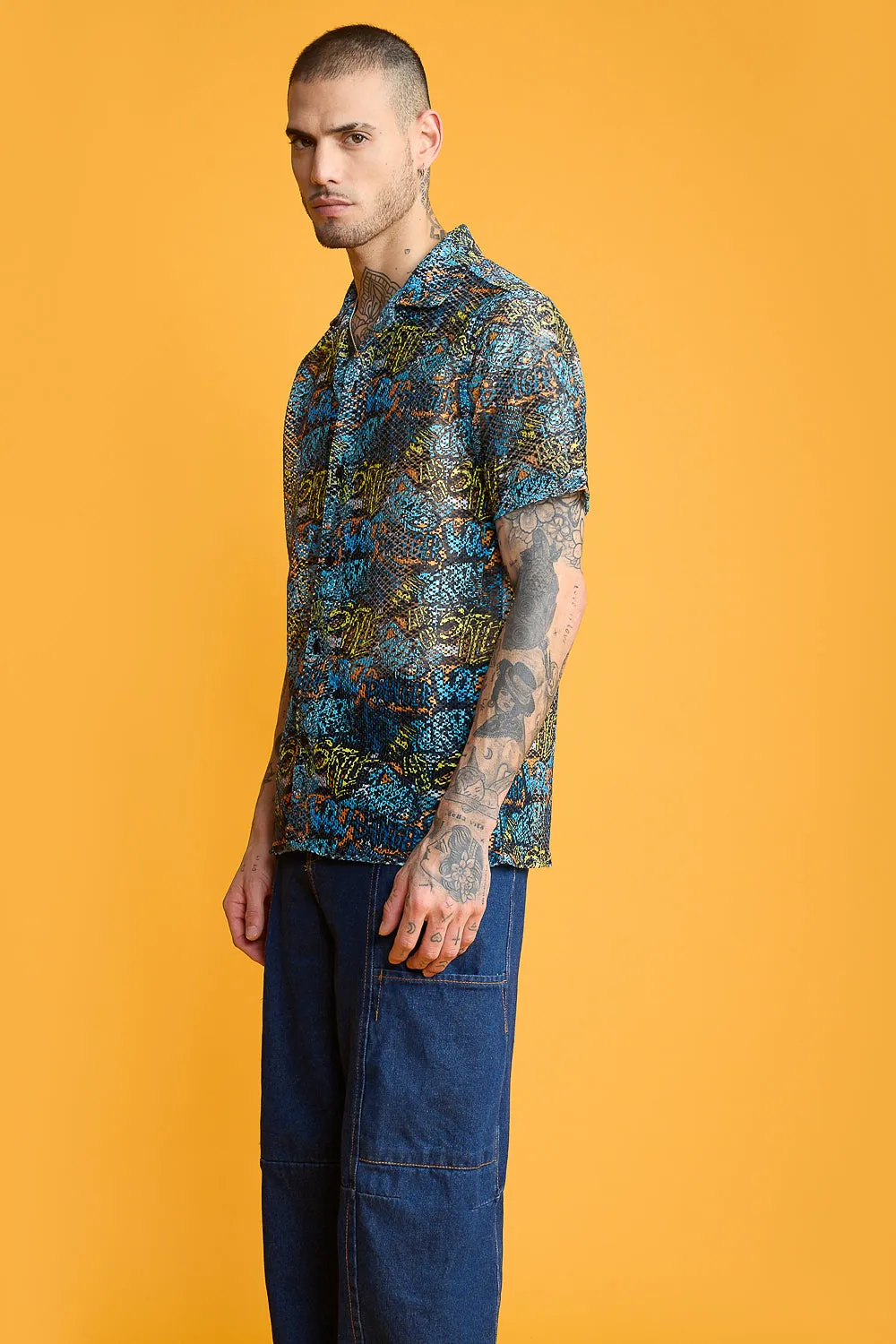 Street Style Men's Mesh Shirt