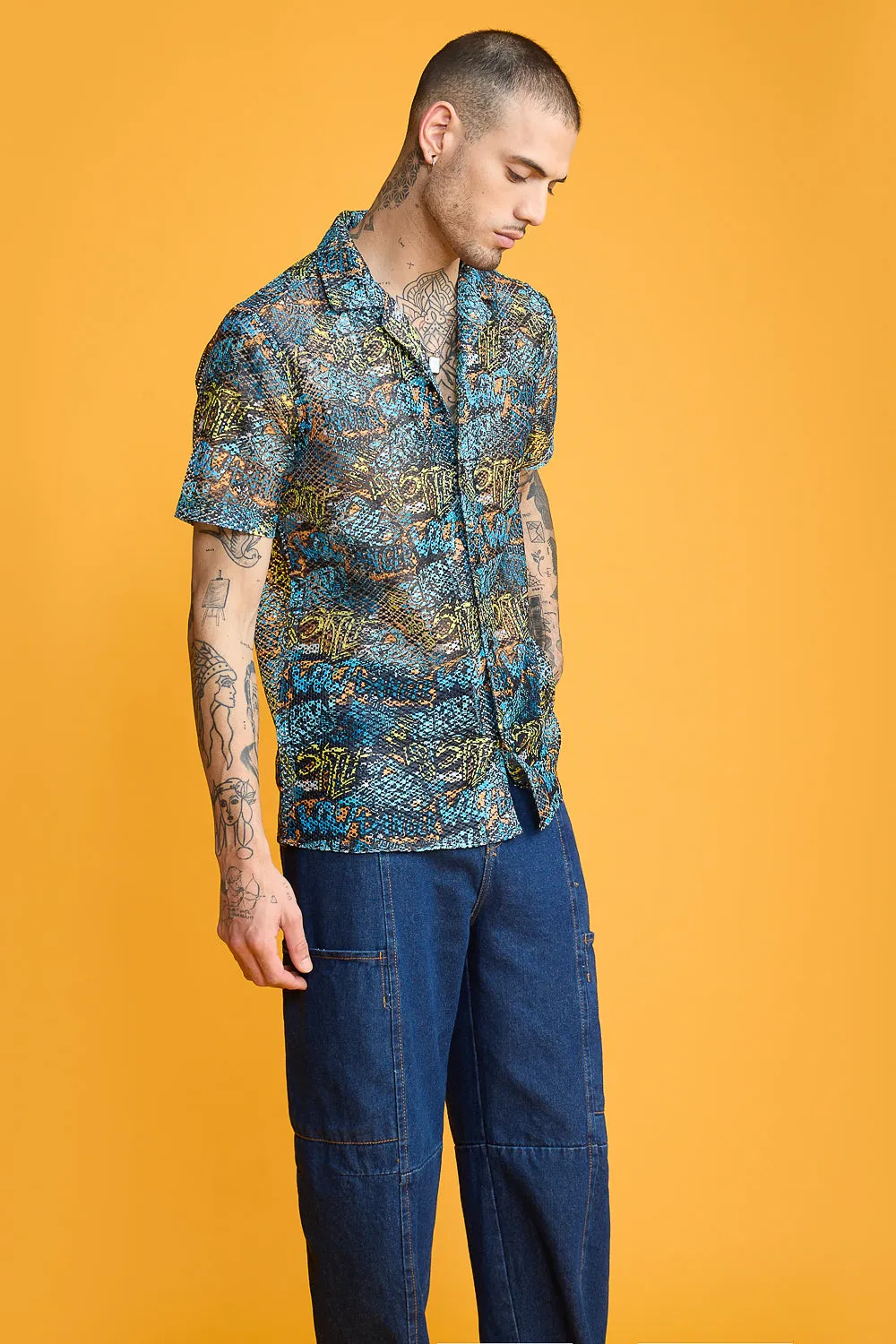 Street Style Men's Mesh Shirt