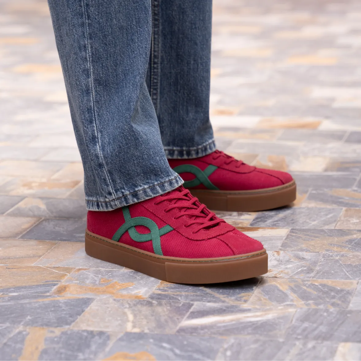 Vegan sneaker bourdeaux KAF013
