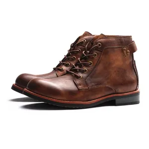 West Louis Leather High Comfortable Retro Cowboy Boots