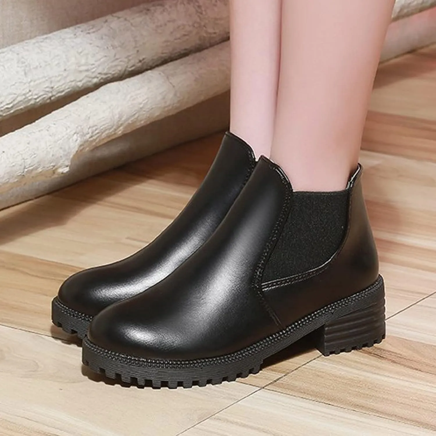 Womens Winter Boots Ankle Flat Booties for Women 2024 Suede Black Boots for Women Cowboy Boot Fashion Closed Head Closed Toe Wide Fit Available