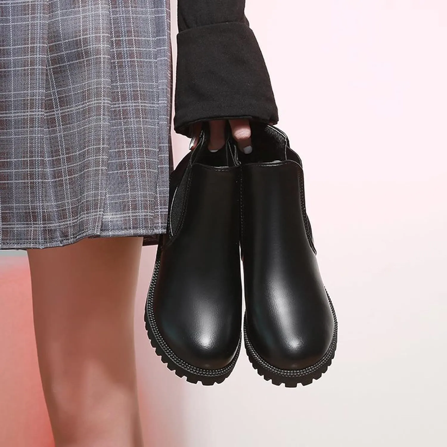 Womens Winter Boots Ankle Flat Booties for Women 2024 Suede Black Boots for Women Cowboy Boot Fashion Closed Head Closed Toe Wide Fit Available